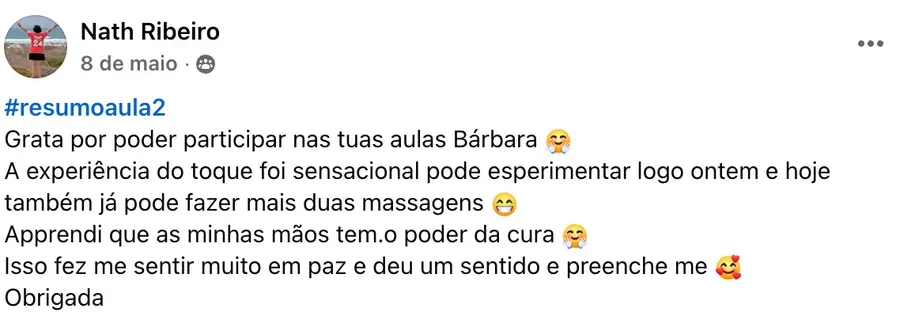Mensagem de Nath Ribeiro